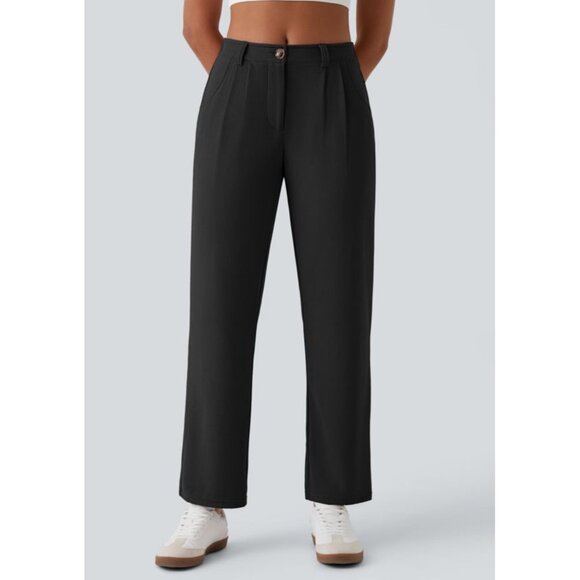 Halara Mid Rise Zipper Pocket Waffle Casual Pants Sz XL Womens Black - Picture 11 of 12